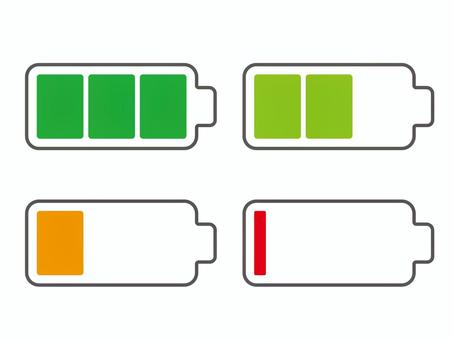 バッテリー残量アイコン（満タン〜要充電） 残量,アイコン,透過,ベクター,バッテリー,電池残量,残量アイコン,バッテリー残量,スマホ,スマートフォンのイラスト素材