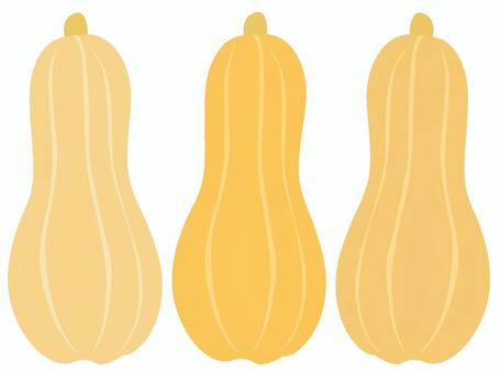 バターナッツかぼちゃ　シンプル・手描き風 バターナッツ,かぼちゃ,複数,野菜,シンプル,フラット,ベタ塗り,秋,食べ物,産直のイラスト素材