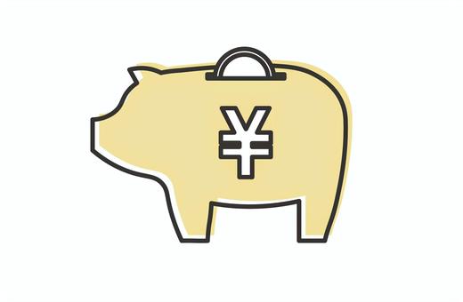 黄色い豚の貯金箱アイコン 黄色い豚の貯金箱アイコン 豚,コイン,黄色,アイコン,貯金,貯金箱,家計簿,お金,貯める,節約のイラスト素材