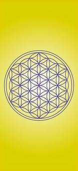 Illustration, gold, lucky, flower of life, 