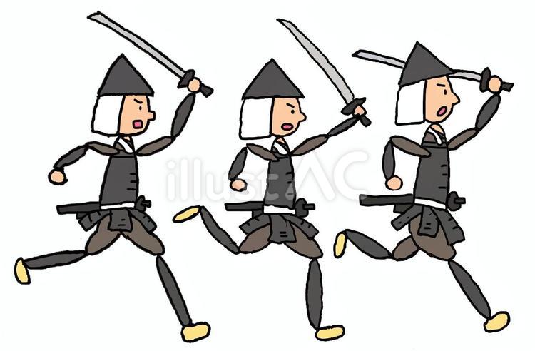 足軽軍団 武士,侍,武者のイラスト素材