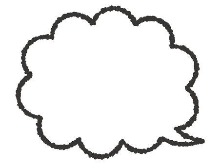 クレヨンのもくもく吹き出し　黒