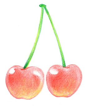 Illustration, cerise, fruit, nourriture, 