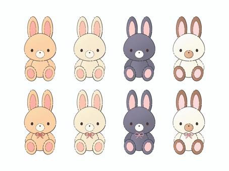 うさぎのぬいぐるみセット(ナチュラル) ぬいぐるみ,生活,玩具,おもちゃ,かわいい,インテリア,セット,白背景,キッズ,うさぎのイラスト素材