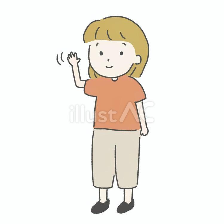 手を振る女性 女性,女,手振りのイラスト素材