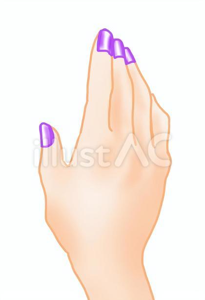 ネイルをしている手のイラスト