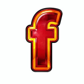 アルファベット小文字f 文字,ギラギラ,赤色,アルファベット,fのイラスト素材