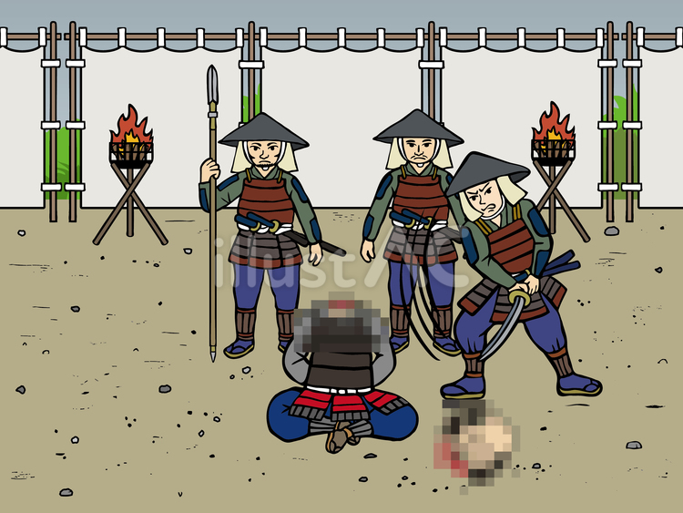 囚われた武将-2（その後） 陣幕,床几場,本陣のイラスト素材