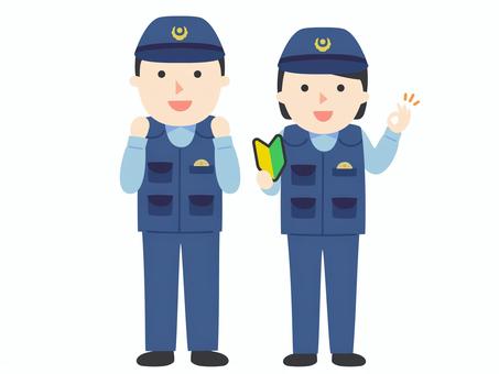 Illustration of a police officer suitable for beginners, policemen, a policeman, people, JPG, PNG and AI