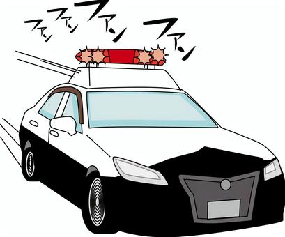 パトカー　　 パトカー,出動,サイレン,走行,警察,車両,車体,フロント,乗り物,線画のイラスト素材