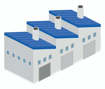 アイソメ図・工場 工場,建物,製造工場,のこぎり屋根,倉庫,町工場,仕事,製造業,煙突,アイソメ図のイラスト素材