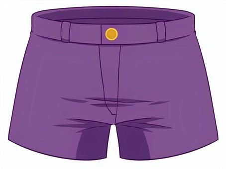 紫のショートパンツのイラスト ズボン,ショートパンツ,服,ファッション,衣類,紫,無地,イラスト,手描き,シンプルのイラスト素材
