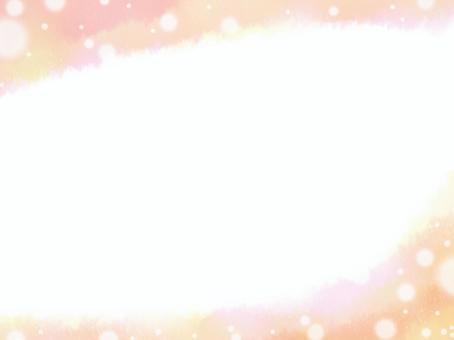ピンクとオレンジの水彩背景フレーム 水彩,ぼかし,にじみ,背景,フレーム,パステル,薄い,ふんわり,かわいい,オレンジのイラスト素材