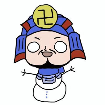 ゆるい上杉景勝 ゆきだるまさん 上杉景勝,戦国時代,時代,戦国武将,武将,歴史,日本史,有名,イラスト,手書きのイラスト素材