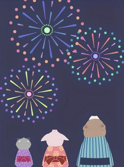 焰火, JPG 焰火, 煙花, 浴衣, 可愛, JPG