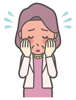  お金持ちマダム-118-バスト おばさん,恥ずかしい,焦る,中年,女性,富裕層,マダム,裕福,お金持ち,ミセスのイラスト素材