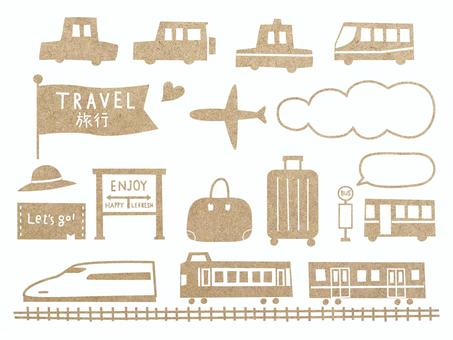 Journey _ transportation set _ cork brown, JPG and PNG Journey _ transportation set _ cork brown, wisata, brigade, lintas, JPG and PNG