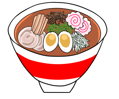 醬油ラーメンのイラスト ラーメン,拉麵,醤油ラーメン,チャーシュー,焼豚,麺類,麺,スープ,汁,醤油のイラスト素材