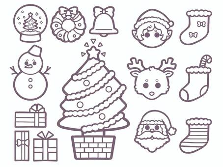 Illustration, christmas, tree, santa claus, 