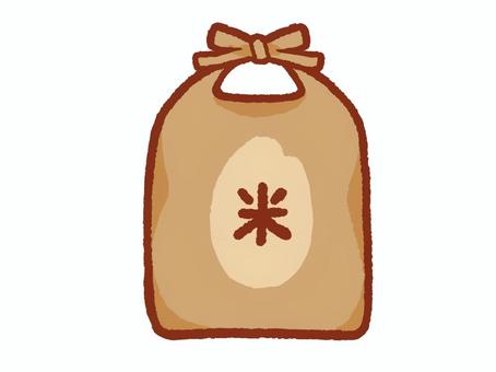 米袋 米,米袋,精米,主食,ご飯,袋,食べ物,手書きのイラスト素材