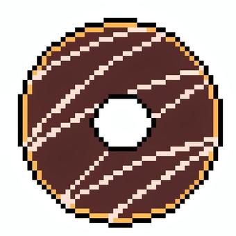 チョコレートドーナツ ドーナツ,チョコレートドーナツ,アイコン,食べ物,ドット絵,ピクセルアート,ゲーム,おやつ,素材のイラスト素材