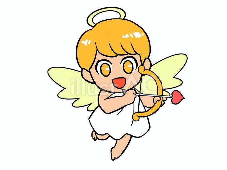 弓を持つ天使の男の子 天使,男の子,笑顔のイラスト素材