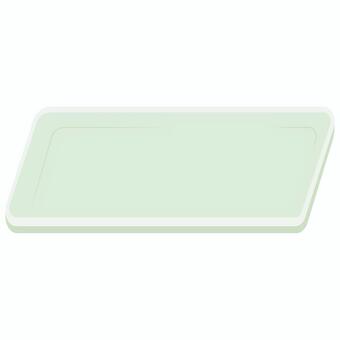 皿（長方形緑色） 皿,食器,器,容器,生活,緑色,長方形,イラスト,単品,シンプルのイラスト素材