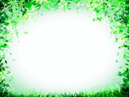 Green Frame, spring, early summer, fresh green, JPG and AI