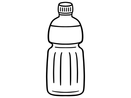 ペットボトル飲料　線画 ペットボトル,飲料,飲み物,ドリンク,ボトル,キャップ,液体,冷たい,常温,持ち歩きのイラスト素材