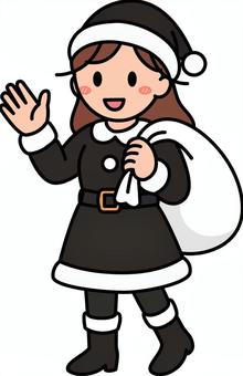 黒のサンタの女性です。