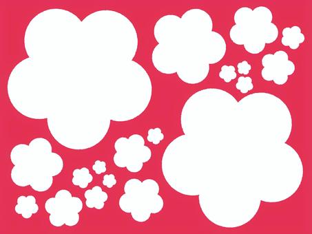 にじみ地紋フレームセット花文様_梅04 にじみ地紋フレームセット花文様_梅04 フレーム,飾り枠,囲み,花紋様,花,梅,梅紋様,縁起物,年賀状,和風のイラスト素材