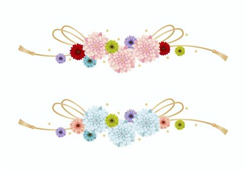 花かざり 正月,しめなわ,花,飾り,年賀,成人式,七五三,和モダン,結婚式,お祝いのイラスト素材