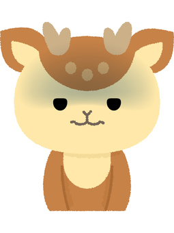 鹿無表情 鹿,無表情,真顔,真剣,つまらない,バンビ,動物,茶色,角のイラスト素材