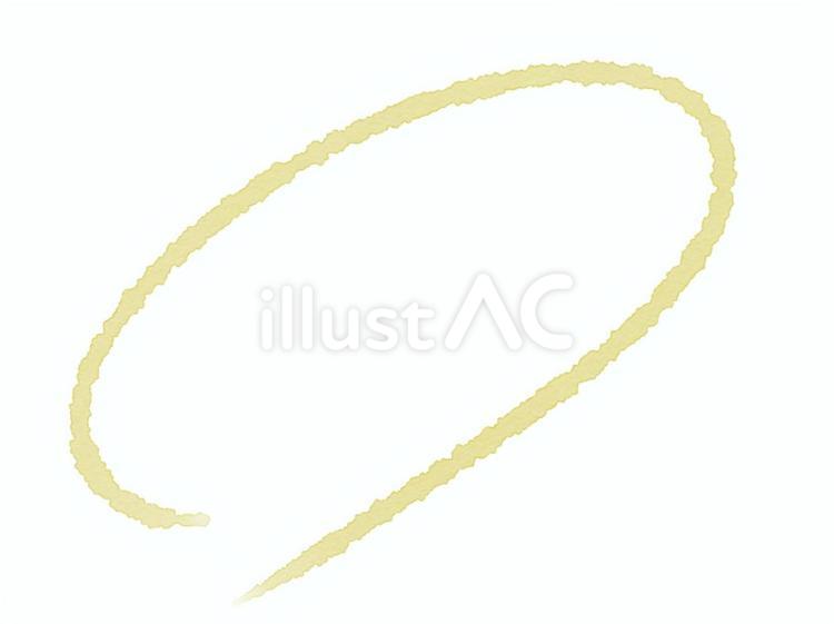 黄色の手描きの丸印 丸印,採点,手描きのイラスト素材