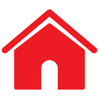 家のアイコン_赤 家,ホーム,アイコン,住居,マーク,シンプル,赤,小屋,単体,ワンポイントのイラスト素材