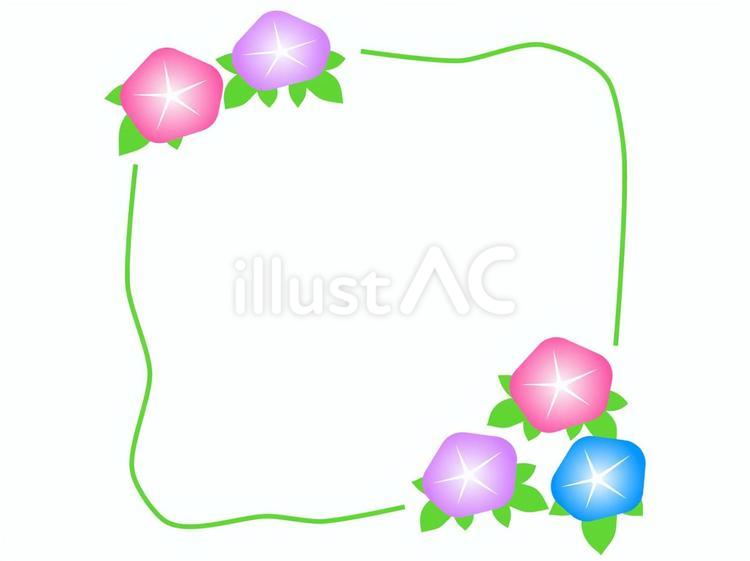 朝顔の花フレーム アサガオ,花,植物のイラスト素材