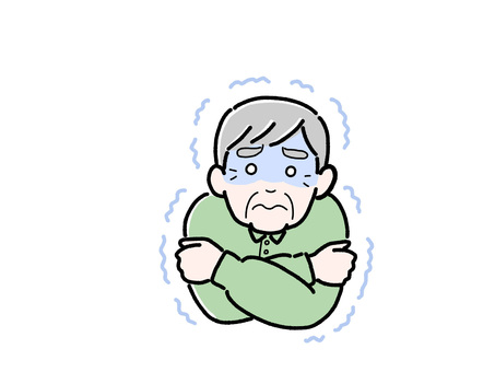 悪寒がするシニア男性