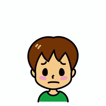 男の子　困り顔 困り顔,男の子,子供,不満,困惑,顔,困る,嫌,男児,不機嫌のイラスト素材
