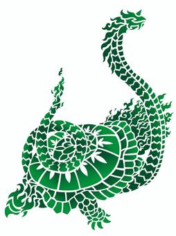 玄武シルエットグラデーション 玄武,亀,蛇,四神,神獣,ファンタジー,神話,伝説,縁起,ご利益のイラスト素材