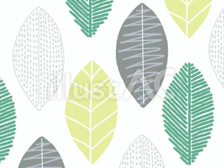 リーフ模様の北欧柄パターン リーフ柄,北欧柄,植物柄のイラスト素材