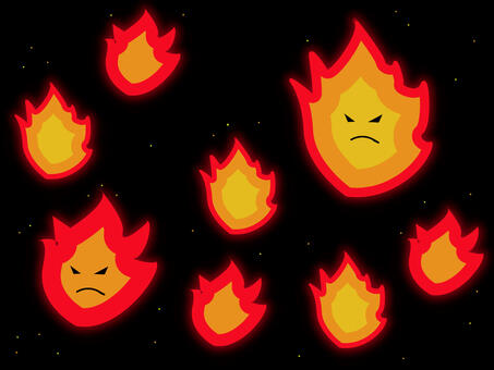 暗闇で燃える火 火,火事,燃焼,暗闇,点,顔のイラスト素材