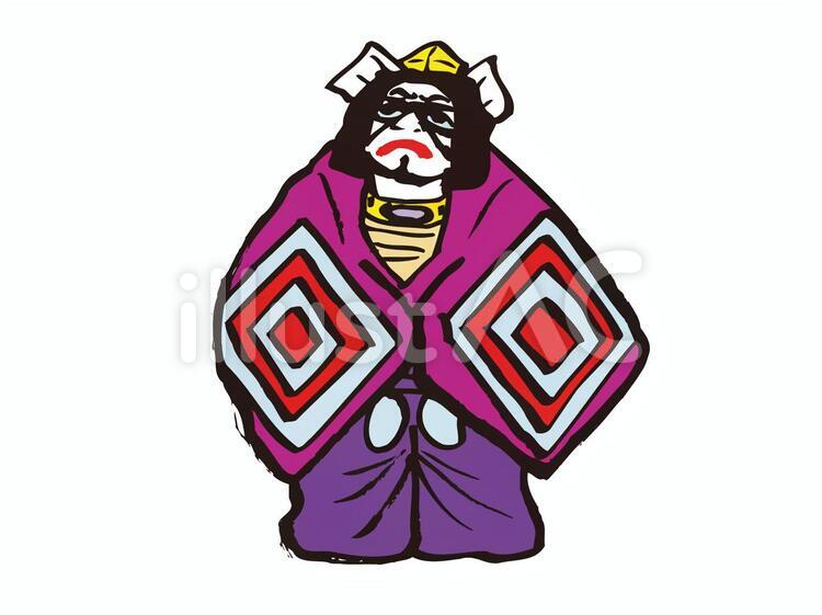 歌舞伎人形 歌舞伎人形 年賀状,縁起物,申のイラスト素材