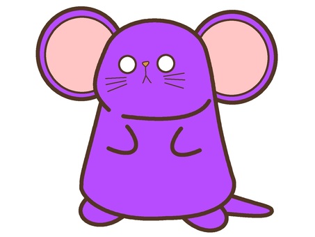 紫色のかわいい鼠型モンスターアイコン