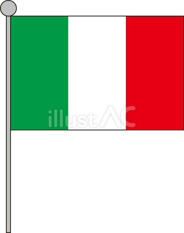 イタリアの国旗（イタリアン）Italia イタリア,国旗,旗のイラスト素材