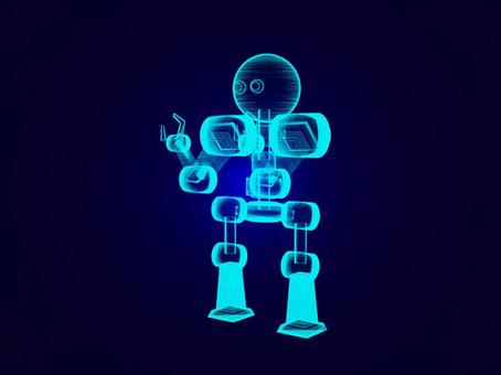 人型ロボットをモニターするイメージ背景青 人型ロボット,ロボット,ロボティクス,ビジネス,ai,人工知能,テクノロジー,サイバー,技術,最先端のイラスト素材