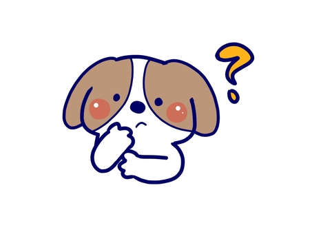 考えるキャバリア犬 犬,キャバリア,考える,ハテナ,謎,動物,小型犬,保護犬,難しい,無料のイラスト素材