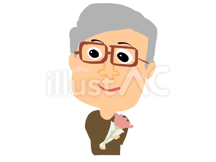 お父さん お父さん 父の日,パパ,白髪のイラスト素材