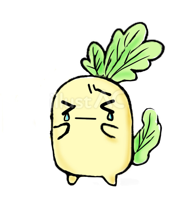 泣く大根 食べ物,野菜,大根のイラスト素材