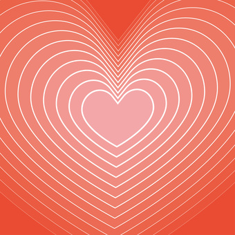 ハート波紋　 ハート,波紋,重複,曲線,マーク,濃淡,かわいい,シンプル,背景,赤のイラスト素材