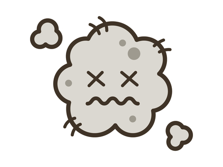 キャラ_ほこり03 ほこり,ちり,ゴミ,綿ごみ,カビ,ウイルス,菌,細菌,雑菌,病原菌のイラスト素材